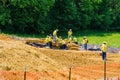 Mountain Valley Pipeline Workers Protecting from Rain Erosion with Hay Bales